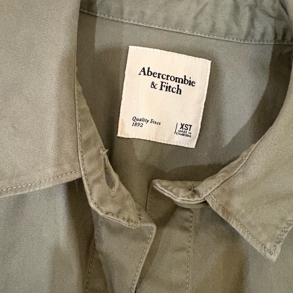 Abercrombie Sleeveless Olive Green Button-Up Romper - Picture 4 of 5